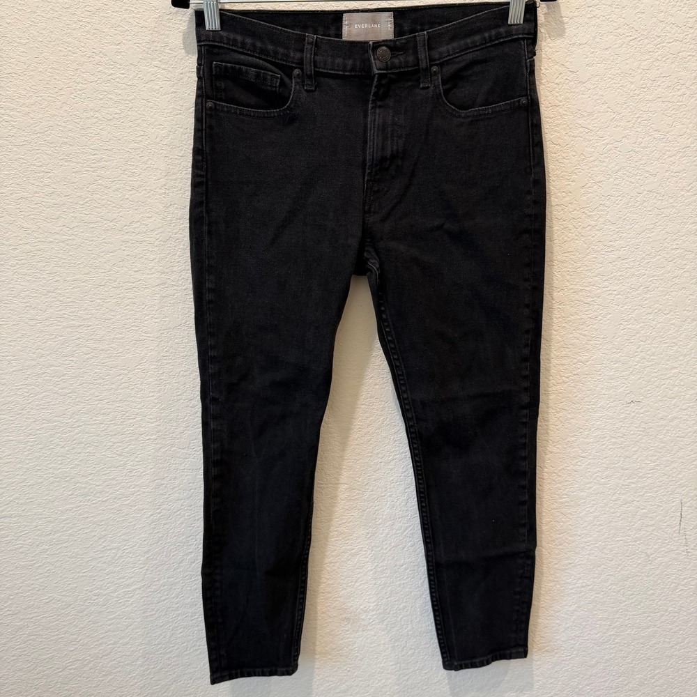 Everlane Womens High Rise Skinny Ankle Jeans Washed Black Size 28